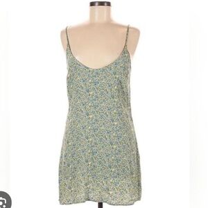 Reformation Ventura mini floral green slip dress size S